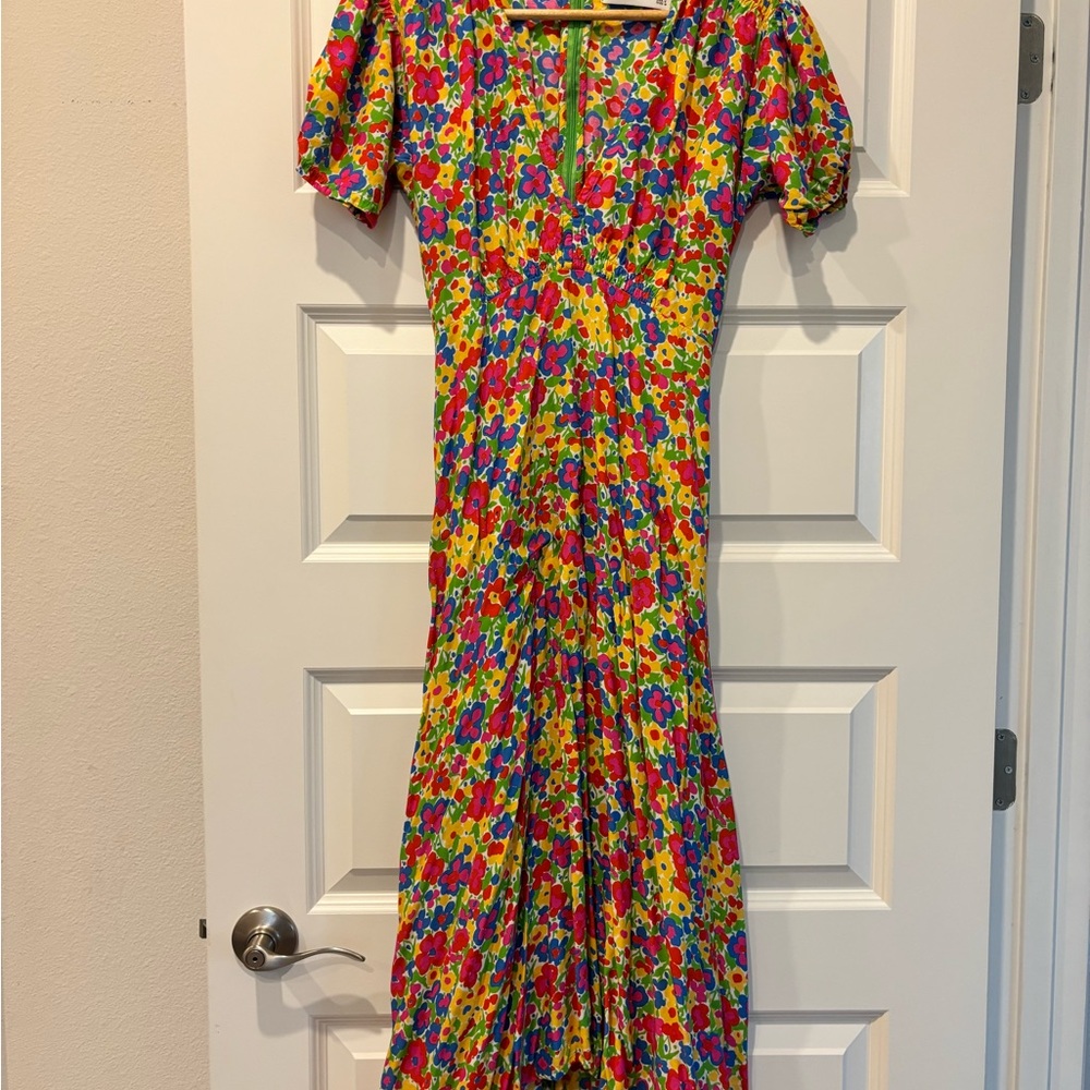 Faithfull the Brand Colorful Floral Midi Dress